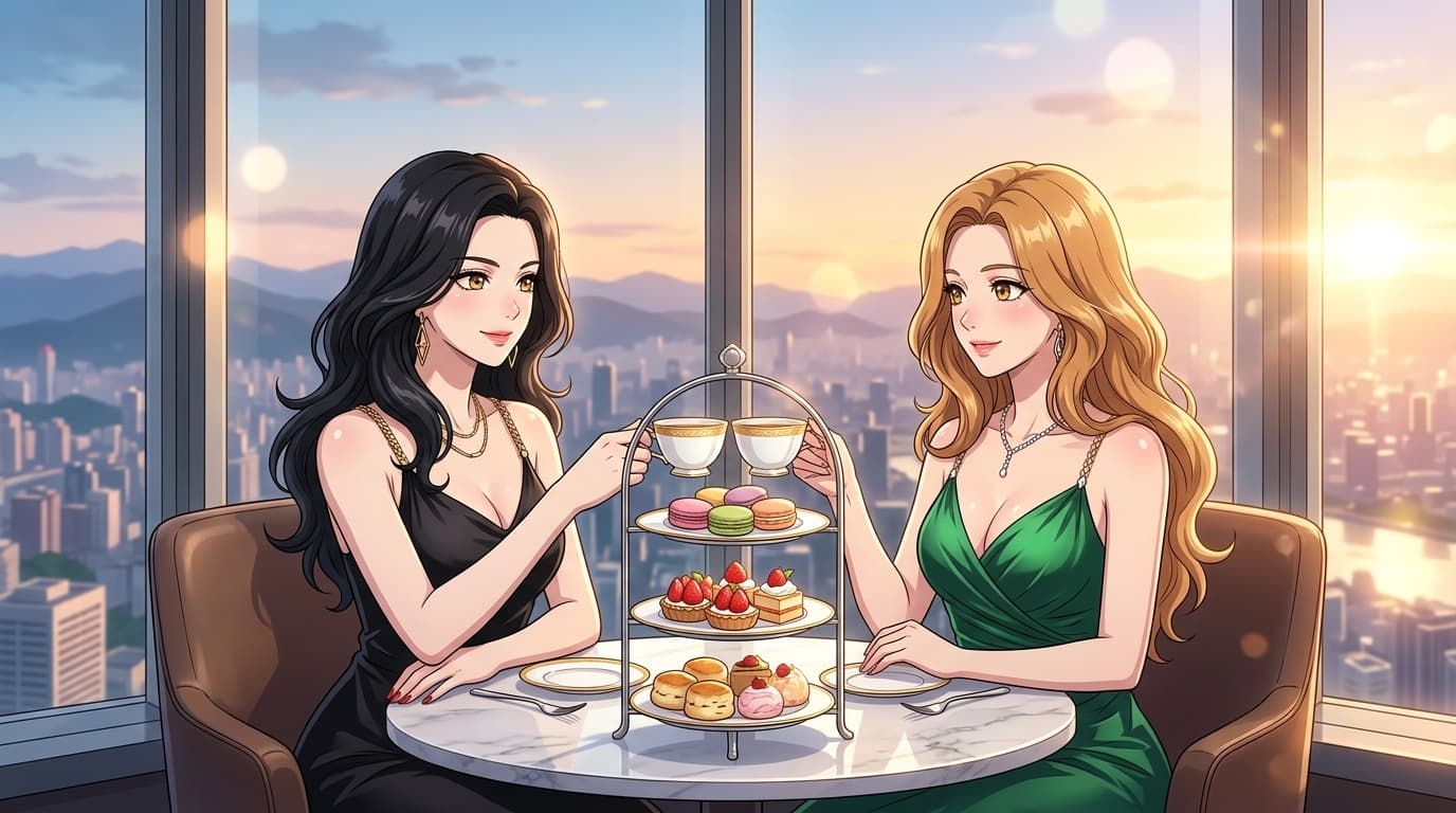 Victoria & Olivia 85 樓高空絕景英式下午茶 · 俯瞰台北暮色與銀質三層法式甜點塔